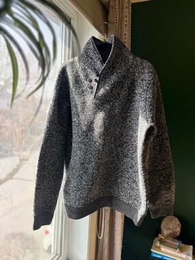 Brooklyn Cloth Men’s XL Shawl Collar Sweater | Grey Fleck Pullover Cozy Classic
